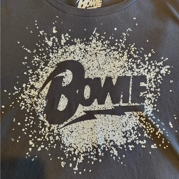 Lucky Brand Black David Bowie Graphic Tee with Silver Glitter - Picture 3 of 4